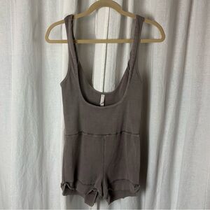 FP Movement by Free People Brown Scoop Neck Romper
